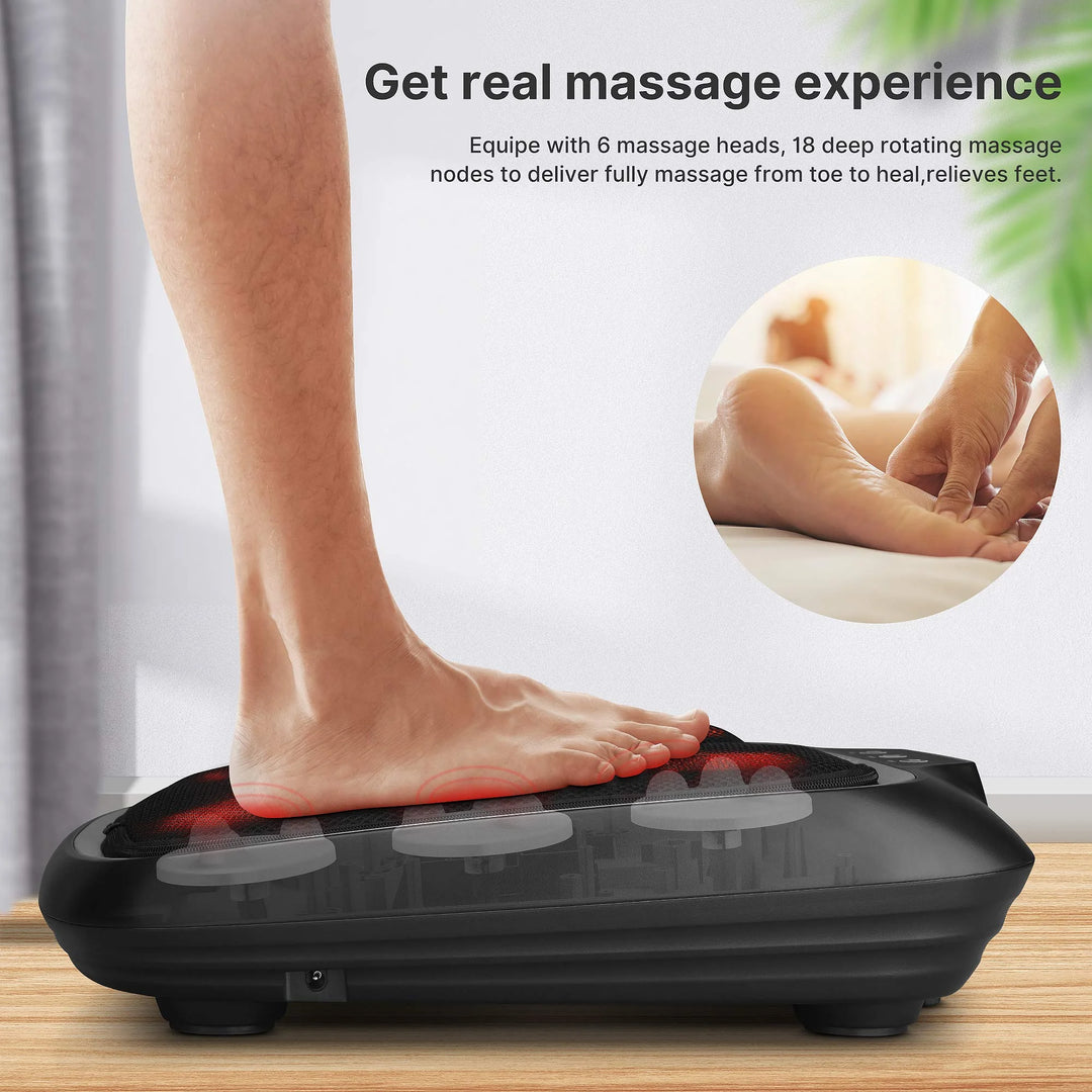 Foot Massager with Heat,Shiatsu Foot Massager for Circulation, Back Massager, Foot Warmer and Massager for Neuropathy Muscle Pain Relief, Plantar Fasciitis, Christmas Birthday Gifts for Dad and Mon