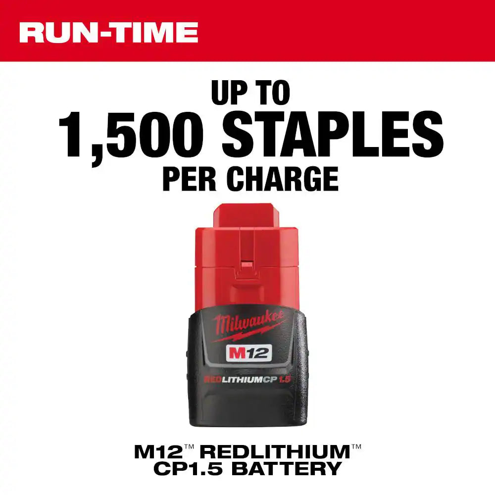 M12 12-Volt Lithium-Ion Cordless 3/8 In. Crown Stapler Kit with 2.0 AH Battery and Charger