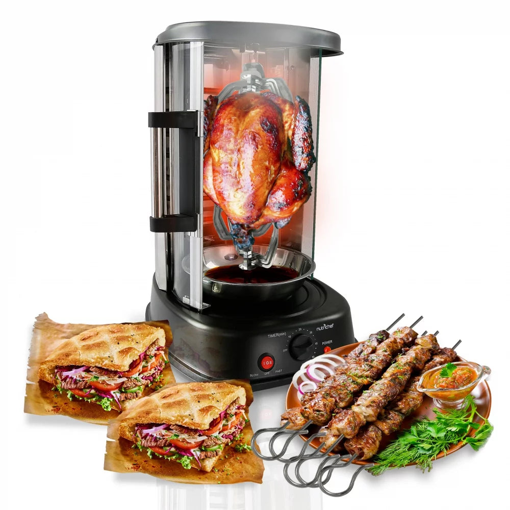 PKRTVG34 - Vertical Rotisserie Oven - Rotating Kebob Cooker