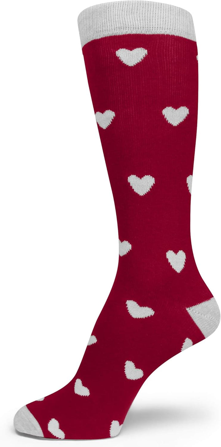 Elite Quality Valentines Day Men Red Hearts Socks