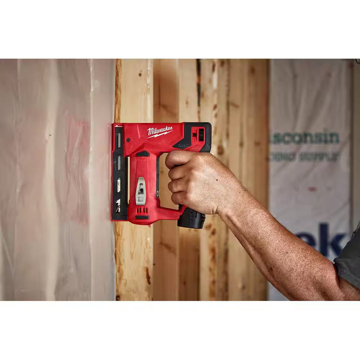 M12 12-Volt Lithium-Ion Cordless 3/8 In. Crown Stapler Kit with 2.0 AH Battery and Charger