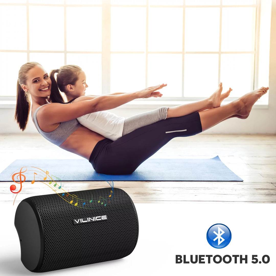 Portable Bluetooth Speaker, IPX7 Waterproof Wireless Outdoor Speaker, TWS Pairing, 12H Playtime, Black