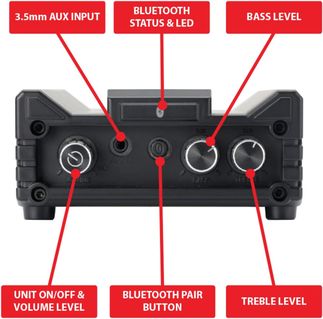 DBTMA100 Black Micro 2 Channel Class-D Amplifier | 3.5 Mm AUX Input | Stereo RCA Outputs | 100 Watts Peak Power | up to 100Ft of Wireless Bluetooth Range