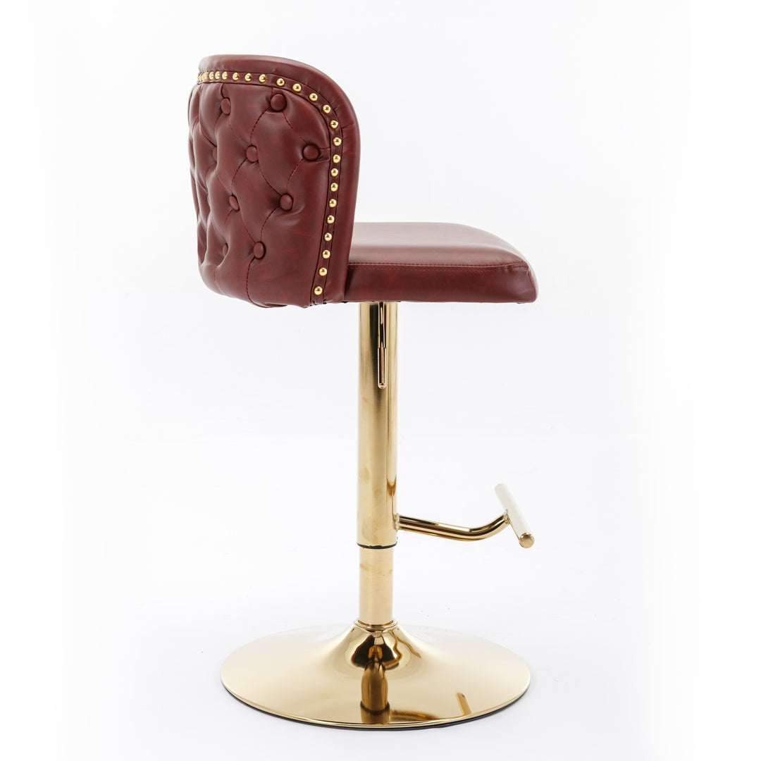 A A Furniture Swivel Barstools Adjustable Height, Modern PU Upholstered Stools