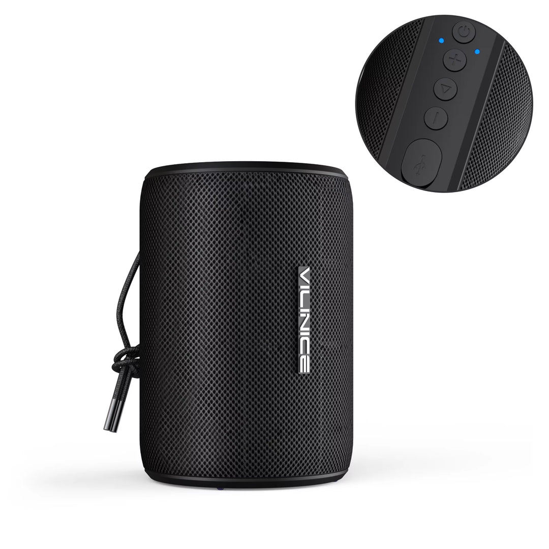 Portable Bluetooth Speaker, IPX7 Waterproof Wireless Outdoor Speaker, TWS Pairing, 12H Playtime, Black