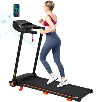 NEW Treadmills For Home, 2.5HP Quiet Folding Treadmill With Heart Rate Sensor, 300lbs Weight Capacity, 7.5MPH, Incline Treadmill With USB Charge Station Bluetooth Speaker, 6 Shock-Absorbing