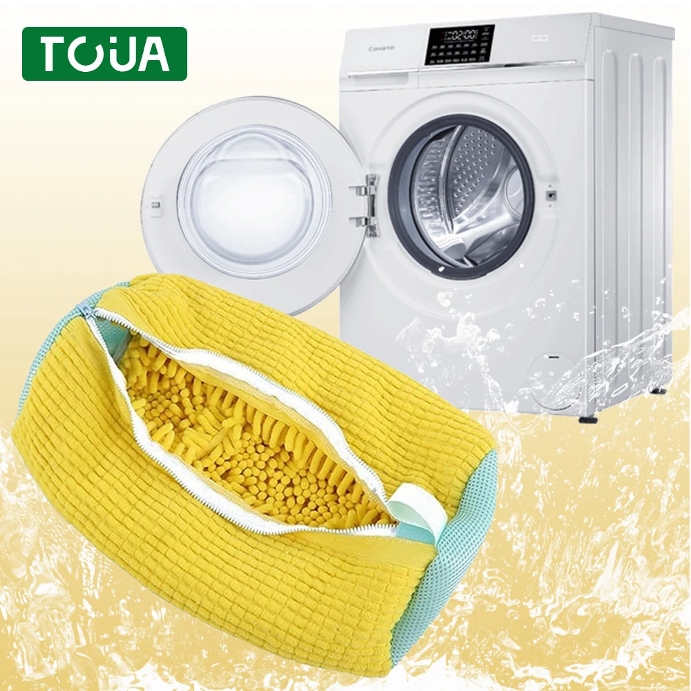 Shoe Washing Bag Padded Net Laundry Shoes Protector Fluffy Fibers Polyester Sneaker Washing Friendly Laundry Bag Drying Bags