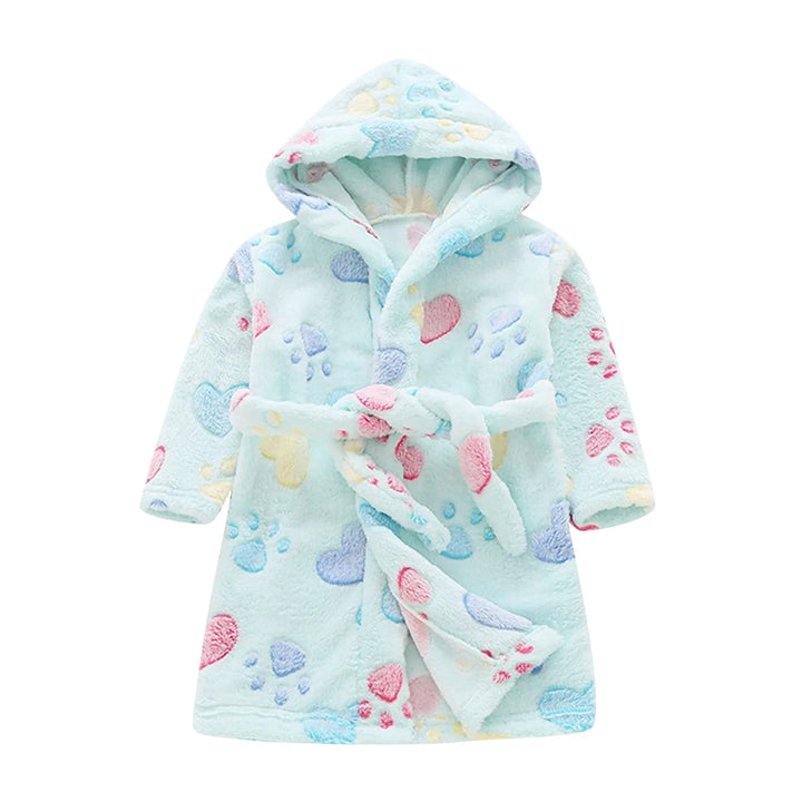 Kids Cute Cartoon Hooded Bathrobes