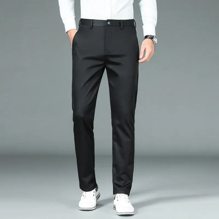 High Quality Luxury Straight Business Suit Pants Men Bamboo Fiber Designer Autumn Winter Elegant Casual Long Formal Trouser Male