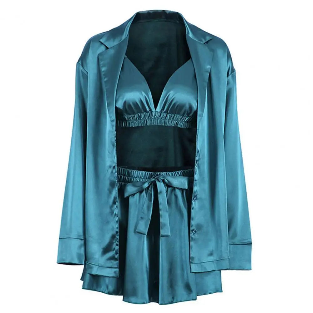 Silk Bra Robe Set: Elegant & Breathable Pajamas