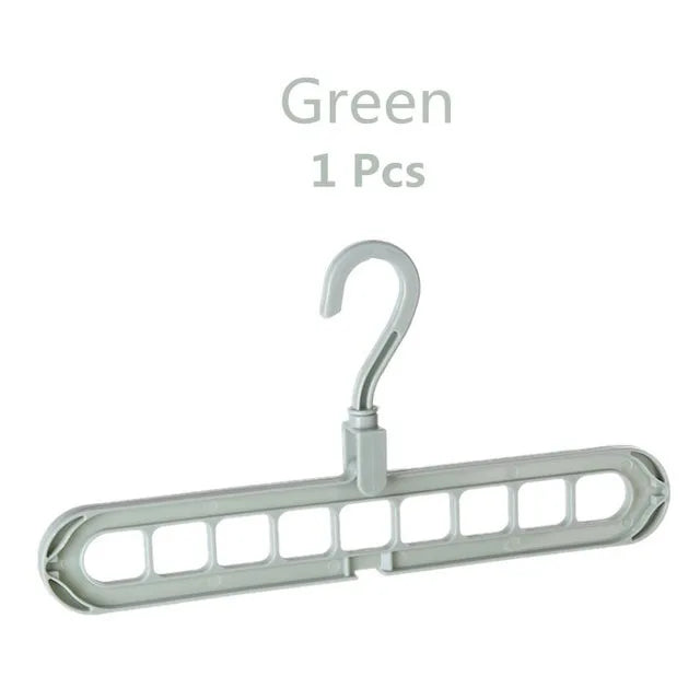 Space-Saving Multi-Port Clothes Hanger Rack - PP Material, 360° Rotation, Lightweight